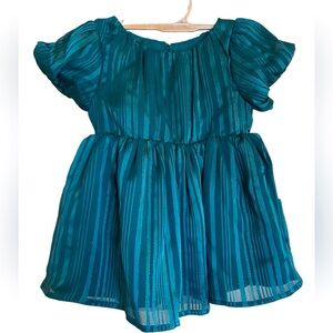 NWT Cat & Jack Infant Lined Dress With Petit Pants, Forest Green, 12M